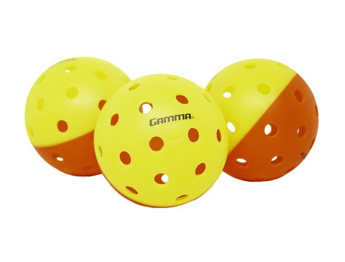 Gamma Two Tone Training Pickleball Balls, High Visibility Outdoor Pickleballs, Ideal for All Levels of Play, Yellow/Red 6 Bag