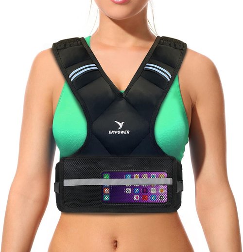EMPOWER Weighted Vest for Women - Adjustable 4-10lbs or 10-16lbs | Reflective Strips for Safety & Enhanced Workouts