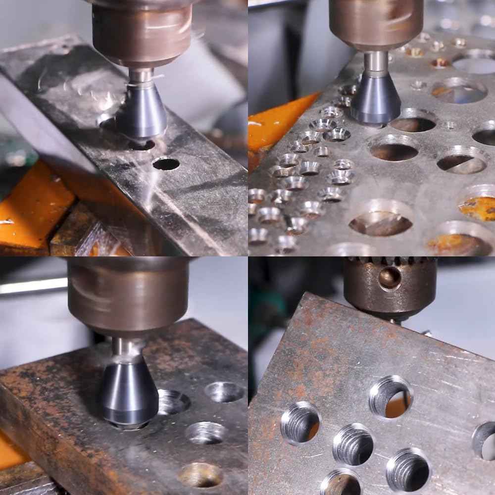 VALYRIANTOOL Cobalt Single End Countersink Drill Bits Set, TiAlN Coated 90 Degree Heavy Duty M35 Countersink Chamfer Tool for Metal, Stainless Steel, Copper, Wood, Fiberboard, 10-15MM