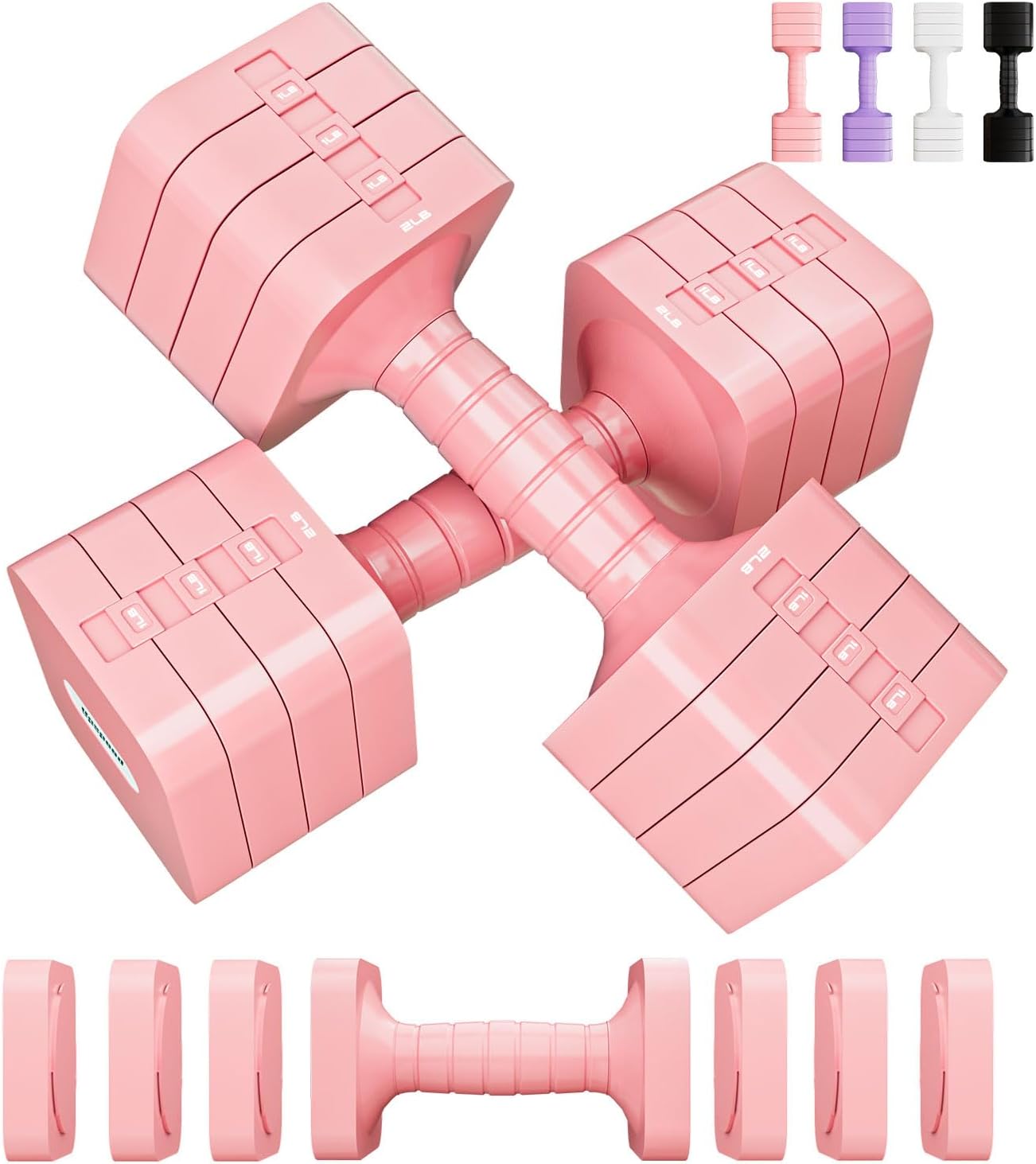 Skiennix Adjustable Dumbbell Set - 16LBS/20LBS Hand Weights for Home Gym | Strength Training Equipment