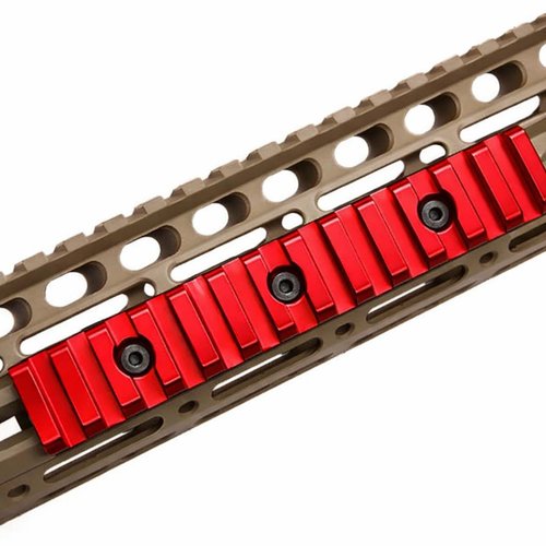 Gotical 13 Slots Picatinny Rail keymod Lightweight Aluminum Red Rail for Handguard System with Allen Wrench - 2 Pieces (Red)