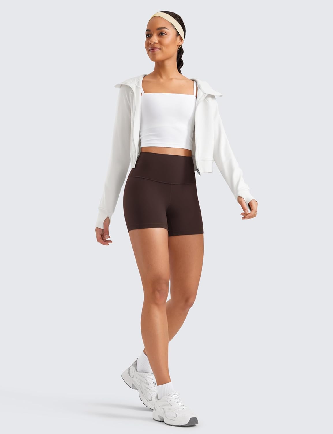 CRZ YOGA Biker Shorts - High Waisted Butterluxe Spandex for Yoga & Workouts | 4'' Length