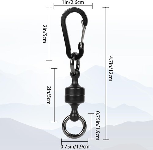 IKELI Quick Release Keychain,Strong Magnetic Buckle,Attachable keychain for Indoor Outdoor Hanging Car Keys Fishing,Black 3 PCS