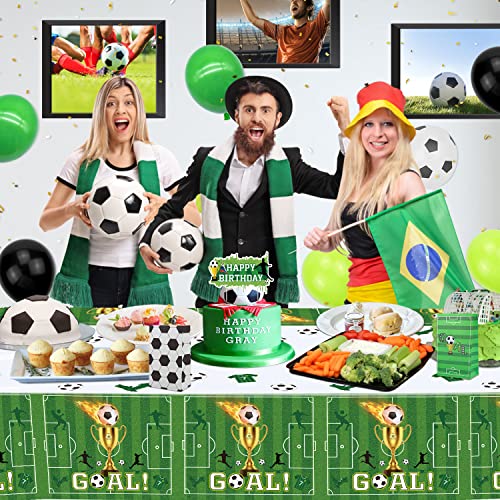 Soccer Party Tablecloths - 4 Pack Disposable Table Covers 51'' x 86''