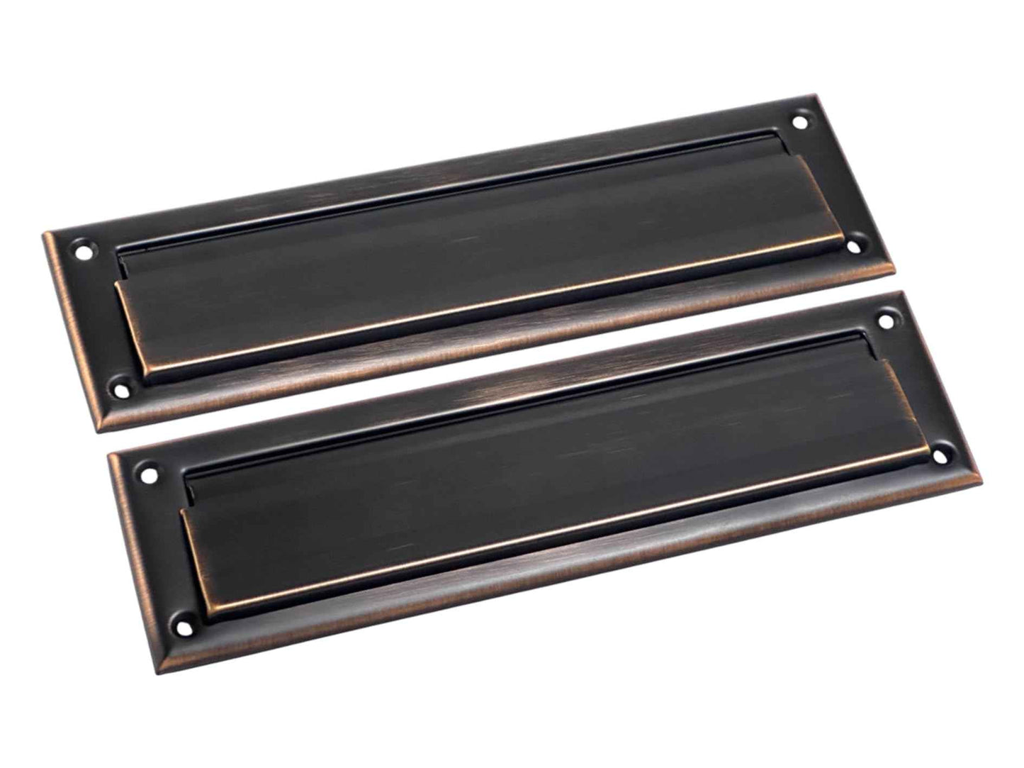 QCAA Solid Brass Mail Slot, with Solid Brass Interior Back Plate, 13" x 3.625", Venetian Bronze, 1 Pack, Made in Taiwan