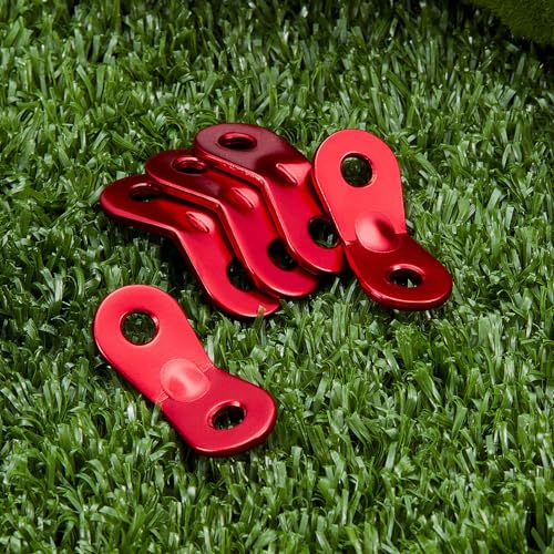 20 Pcs Aluminum Rope Tensioners Guyline Cord Adjusters - Red