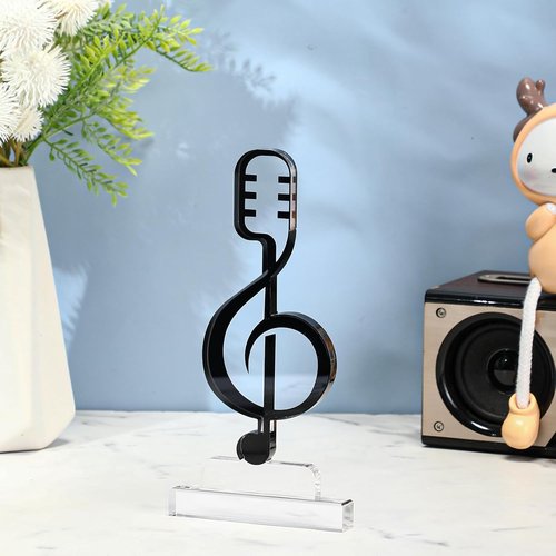 1 Pcs Acrylic Music Appreciation Trophy Award Eighth Note Musician Competition Prize Teacher Music Lover Studio Club Graduation Keepsake Gift