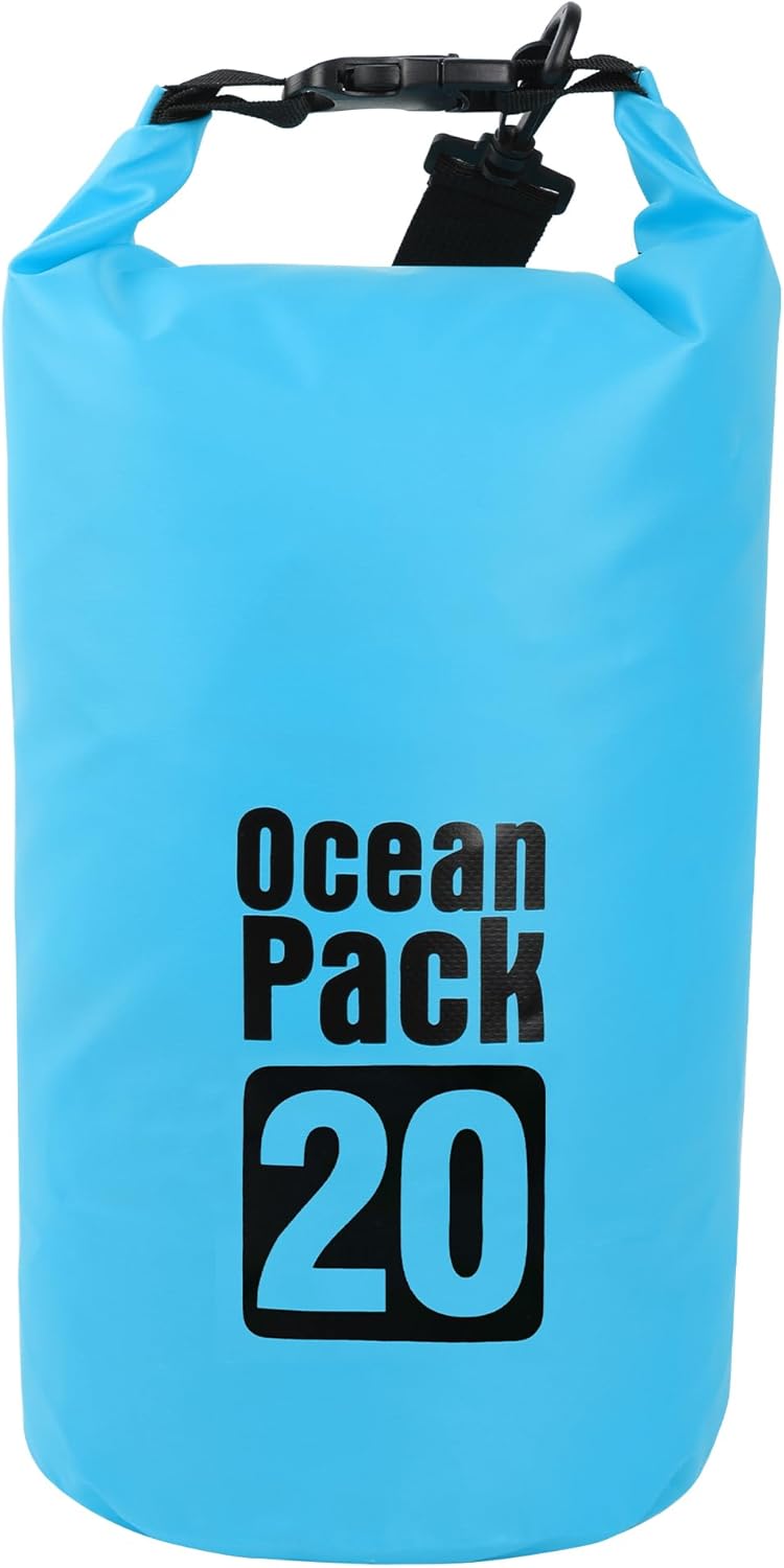Skiennix Waterproof Dry Bag - 20L Lightweight Storage Backpack with Phone Case | Ideal for Travel, Swimming & Kayaking - Lake Blue