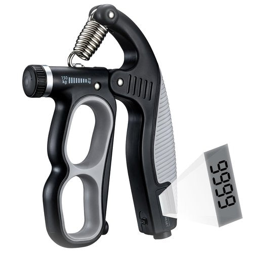 Adjustable Hand Grip Strengthener with Electronic Counter, 22-330 LBS Grip Strength Trainer for Forearm, Wrist & Finger Training, Hand Gripper for Strength Building, Home Workout & Physical Therapy