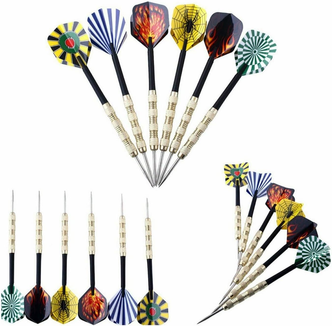 Professional Steel Tip Darts Set by [Brand Name] - 18 Metal Darts with 24 Unique Flights for Dart Boards