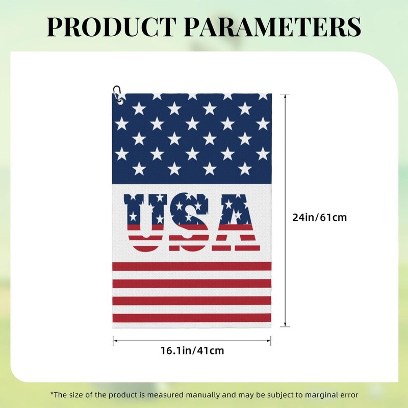 BJQ USA Golf Towel American Flag Golf Towel with Carabiner Clip Microfiber Towel for Golf Bags Men and Women Golf Accessories