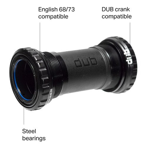 SRAM DUB English Bottom Bracket - English/BSA, 68/73mm, Black