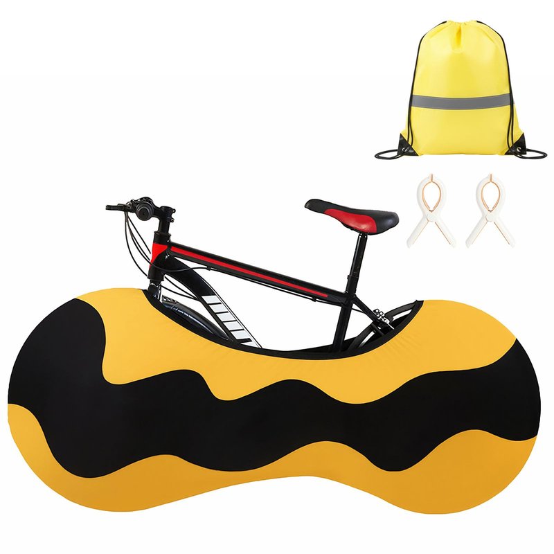 QAZXCDEW-Bicycle Covers Stretchy Bike Wheel Cover With Special Storage Bag And Auxiliary Clip Dustproof And Washable Suitable For 24-28 Inches Mountain Bike, Road Bike Mtb Bikes