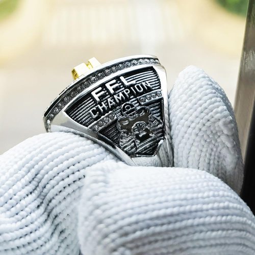 noblehead 2026 Fantasy Football Championship Ring Heavy FFL Champion Trophy Ring Award Trophy for Fantasy Football League Winner (Size 8)