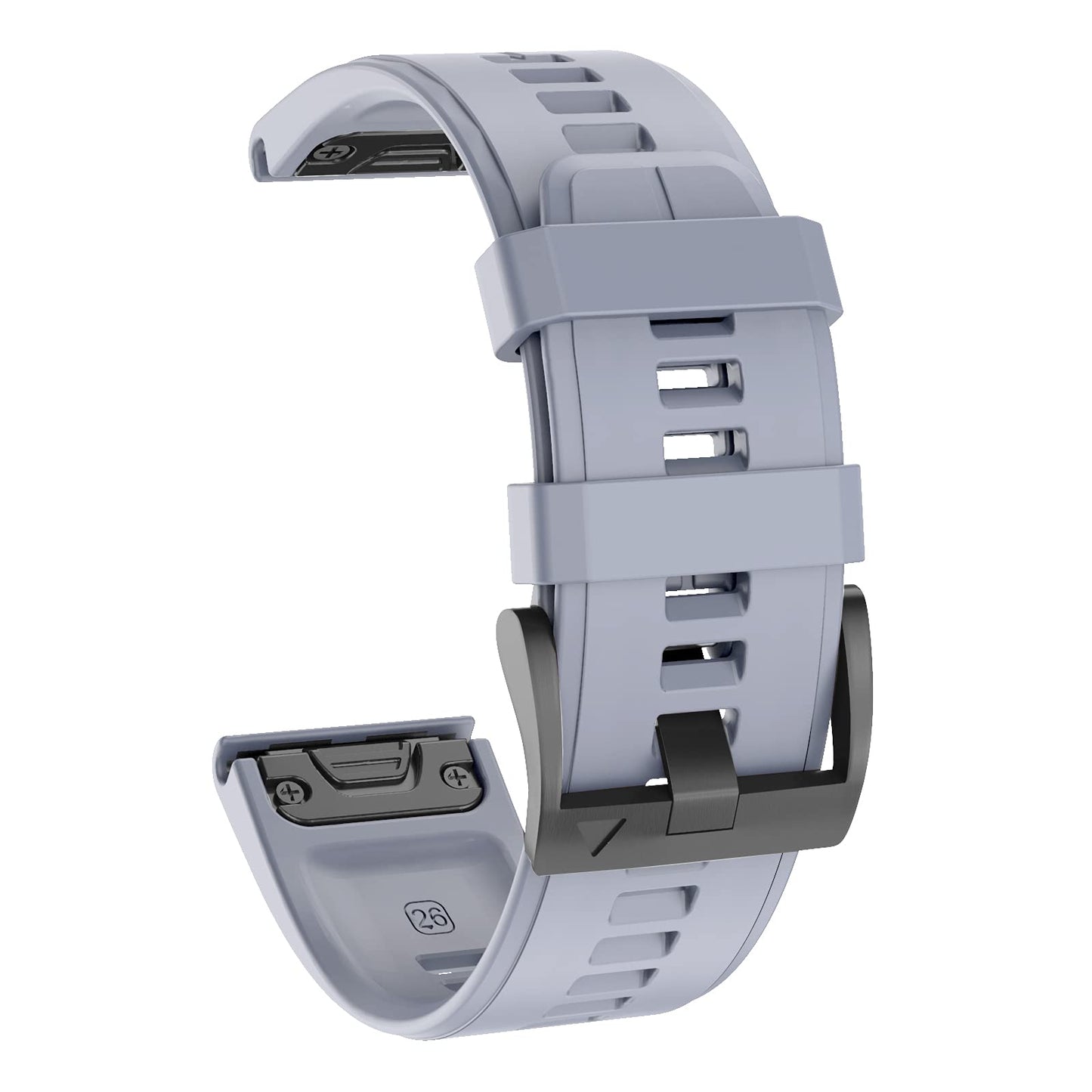 OVERSTEP Compatible with Garmin Fenix 5X Band 26mm Width Soft Silicone Watch Strap for Fenix 6X/Fenix 7X/Fenix 5X Plus/Fenix 6X Pro/Fenix 3/Fenix 3 HR/Tactix/Descent MK1/D2 Delta PX/D2 Charlie, Grey
