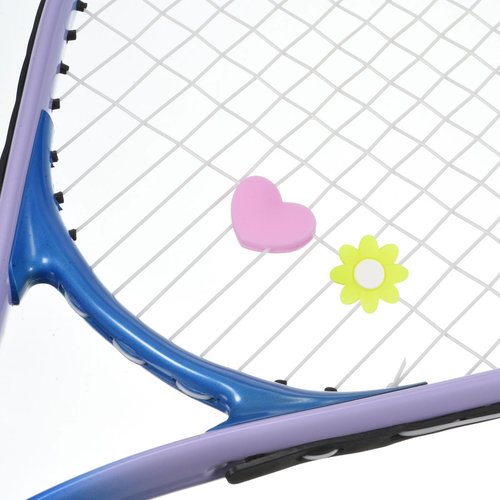 YELARXI Tennis Racket Vibration Dampener Soft Silicone Racket Shock Absorber, Fit for Tennis Racquet String - Heart Shaped (Light Green/Green/Sky Blue/Navy Blue, 4Pcs)