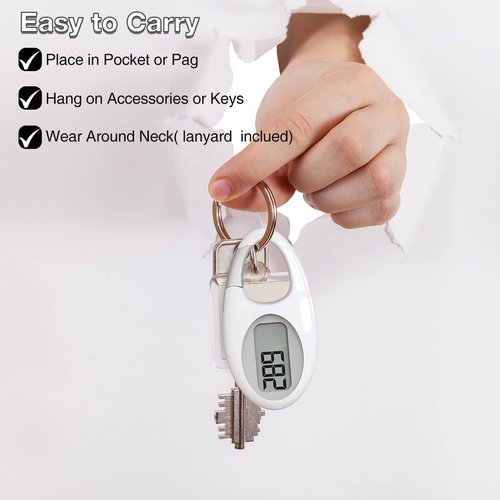 Simple 3D Step Counter, Walking Pedometer, Steps Tracker with Neck Lanyard/Carabiner for Men Women Teens Adults Seniors (Black)