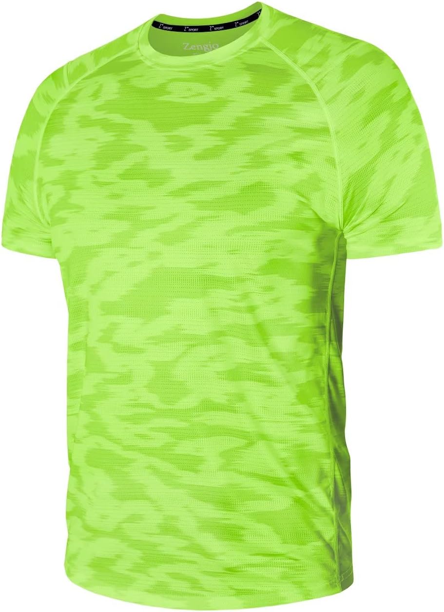 Zengjo Men's Athletic T-Shirt - Quick-Dry Short Sleeve for Running & Gym Workouts | Comfortable Fit