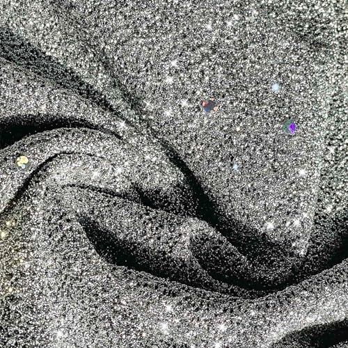 High Waisted Glitter Leggings for Women - Silver, XX-Large
