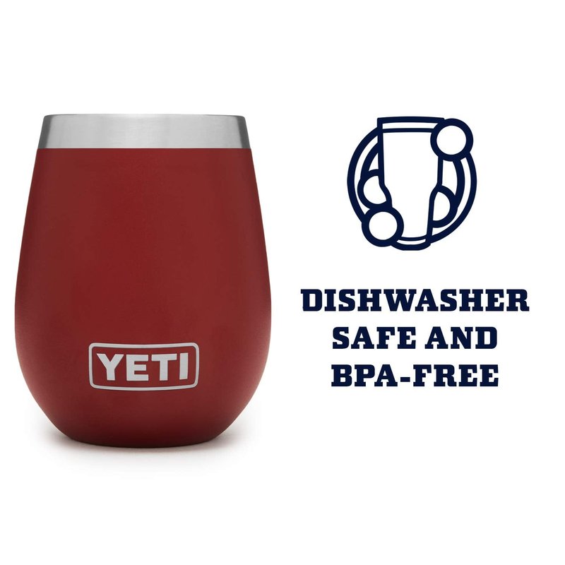 YETI Rambler 10 oz Wine Tumbler, Vacuum Insulated, Stainless Steel, Brick Red