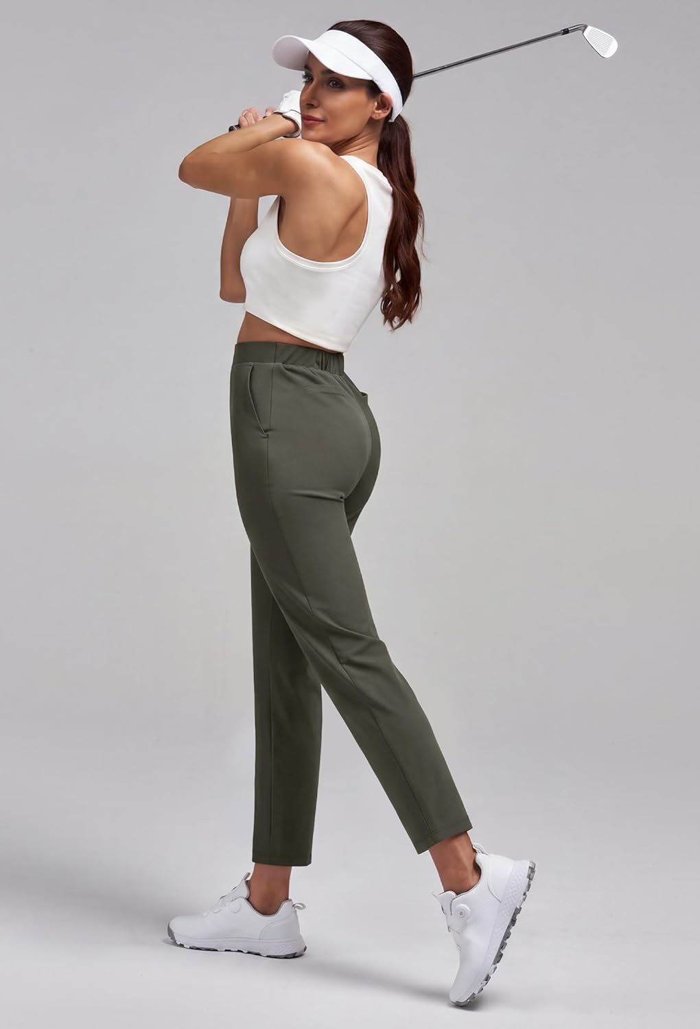 Alaroo Women's Golf Pants - Athletic Stretch Joggers with Pockets | 7/8 Ankle Casual Travel Sweatpants