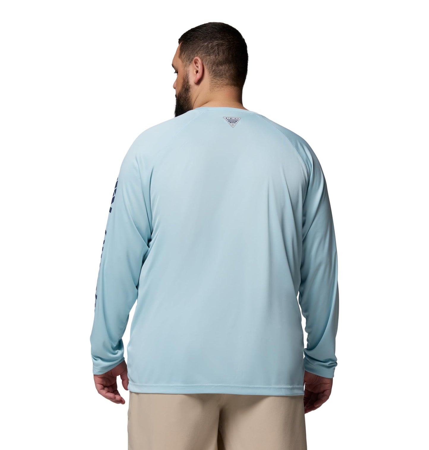 Columbia Men's PFG Terminal Tackle Long Sleeve Fishing Shirt, Marine Light/Nocturnal Logo, 4X Tall