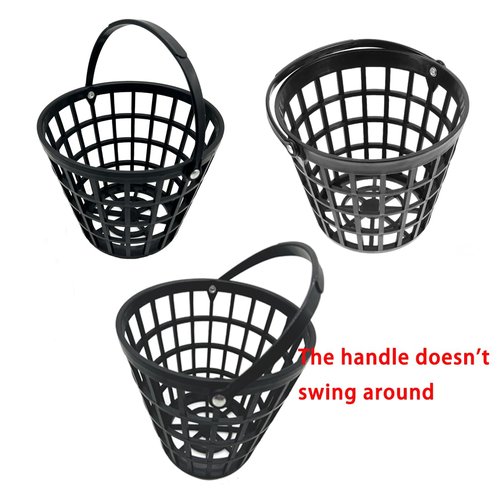 ZLY Golf Ball Basket,Golf Ball Container Ball Bucket with Handle,Holds 50 Balls,Plastic Balls Holder,Black (Holds 50 Balls)