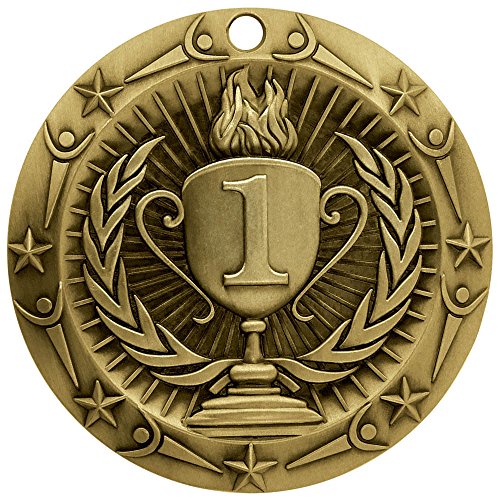 Gold 1st Place Medal - 3 Inch Wide with Stars & Stripes Ribbon