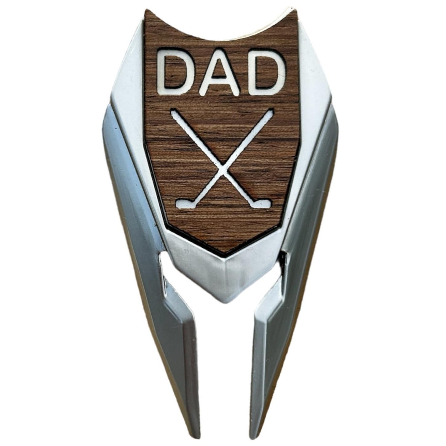 Golf Ball Marker Divot Repair Tool Personalized Custom Engraved Gift Real Wood Markers | Golfer Accessories (DAD Golf Ball Marker)
