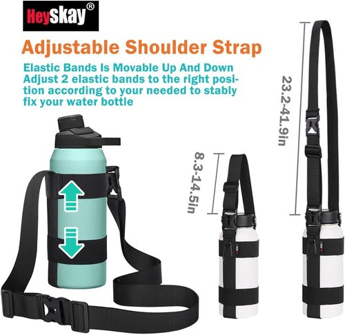 HEYSKAY Water Bottle Holder - Adjustable Sling for Owala FreeSip, Hydro Flask & Universal Bottles | Ideal for Hiking & Walking