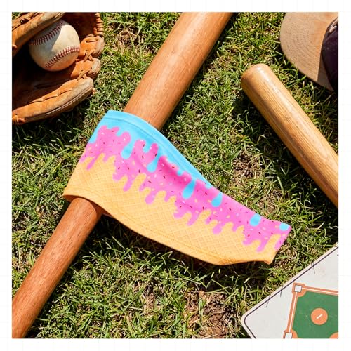 Ice Cream Drip Athletic Headband - Pink & Blue Sweatband