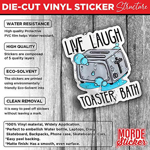 Live Laugh Toaster Stickers - 3Pcs 2 Inch Waterproof Vinyl Decals