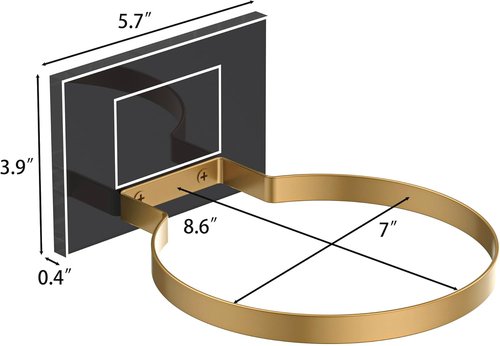 Ball Holder Wall Mount - Basketball, Soccer, Football & Volleyball Display Rack | Acrylic Base & Gold Metal Ring