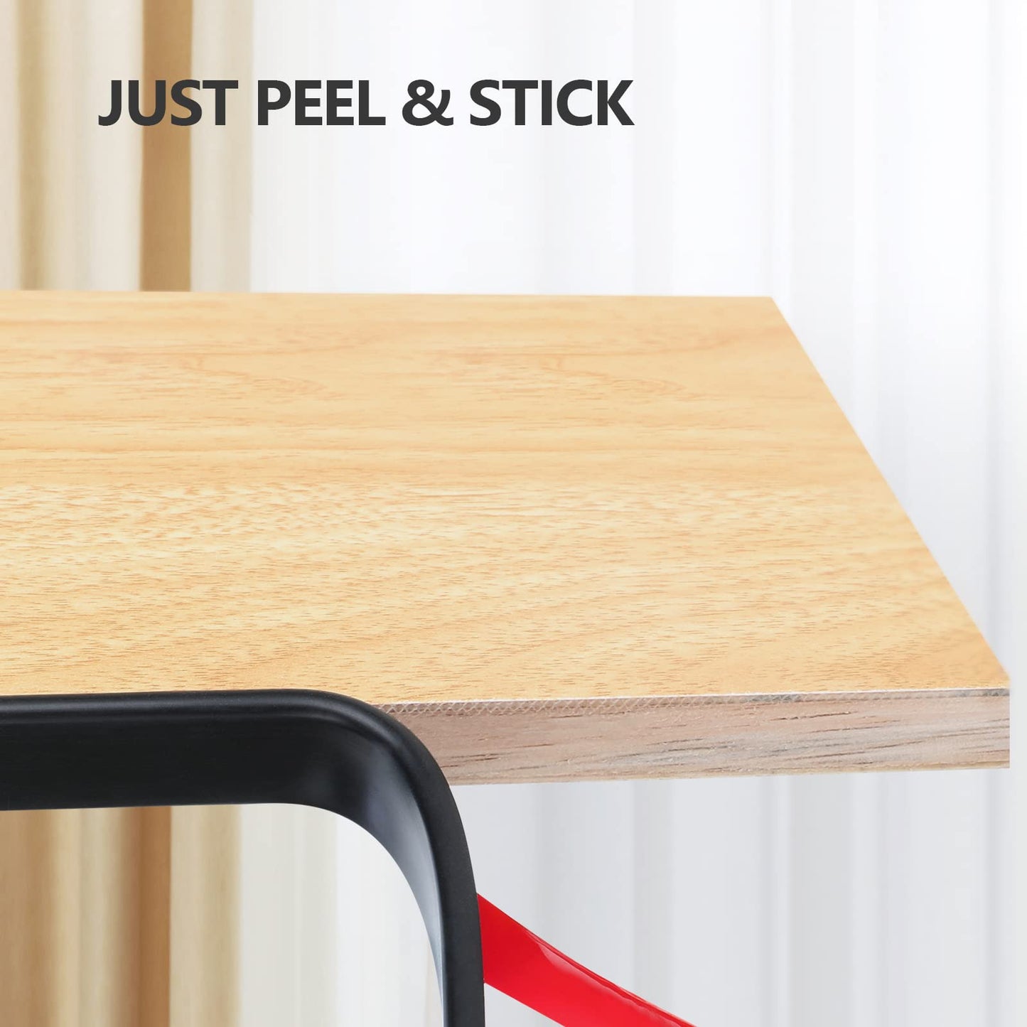 16 ft Flexible Self Adhesive Veneer Edge Banding Peel and Stick Veneer Edge Trim Collapsible Edge Guards (Black, 3/4 inch)