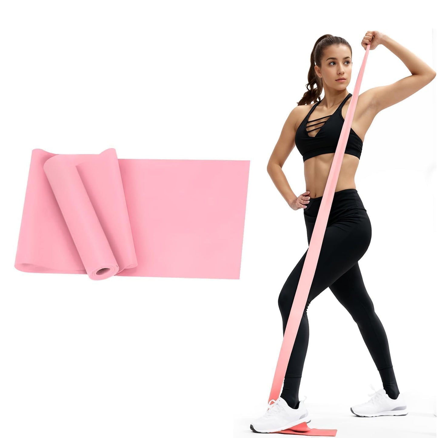 Criyar 1 Pack Resistance Bands for Women & Men, Strength Training, Yoga & Home Workouts, Latex-Free Elastic Exercise Bands in 6 Colors (Pink)