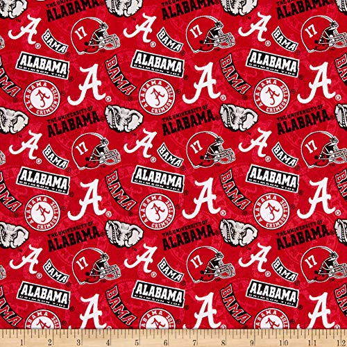 Cotton Fabric by the Yard - Alabama Crimson Tide Team Colors