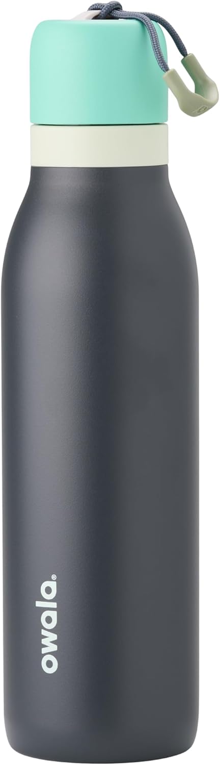 Owala FreeSip Insulated Stainless Steel Water Bottle - BPA-Free 18 oz with Straw for Sports & Travel - Blue/Grey