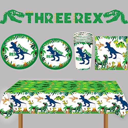 Dinosaur Party Tablecloths - 3pcs Disposable Plastic Covers