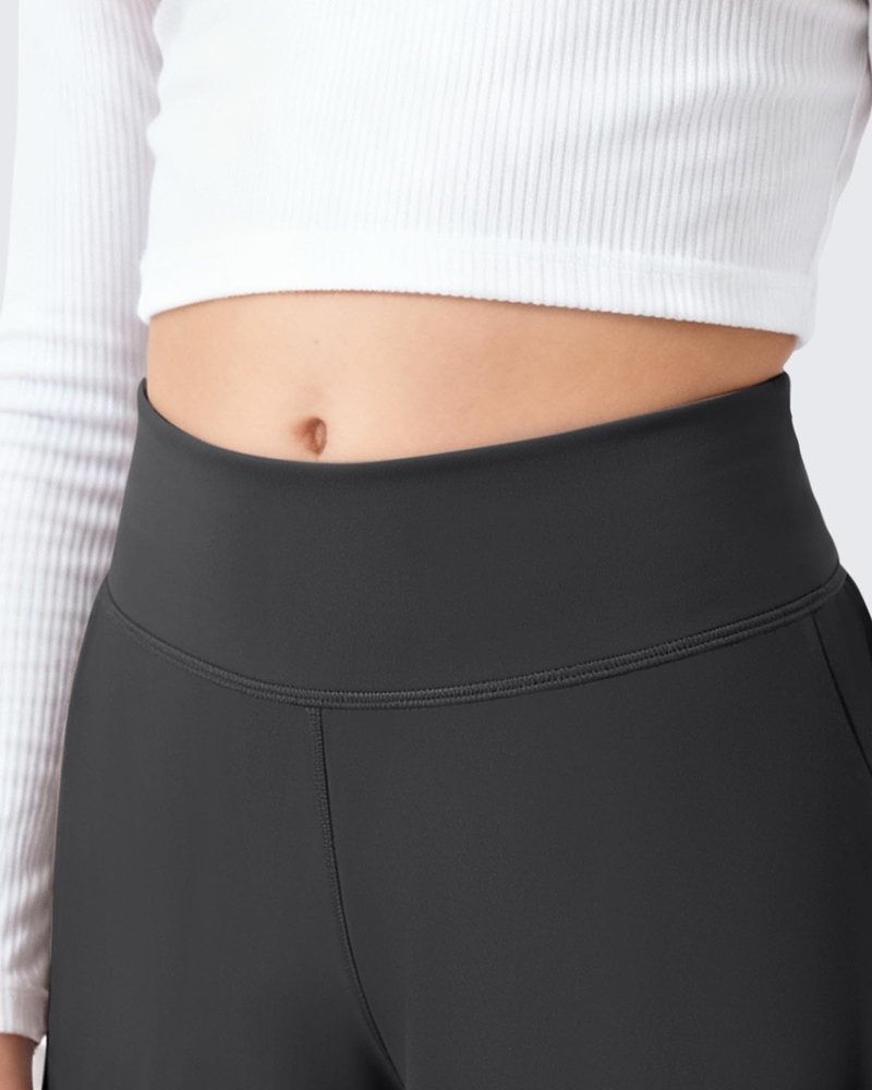 G4Free EverGoing Girls Sweatpants High Waisted Soft Stretchy Wide Leg Pants with Pockets Running Casual 6-12 Years (Black,L)