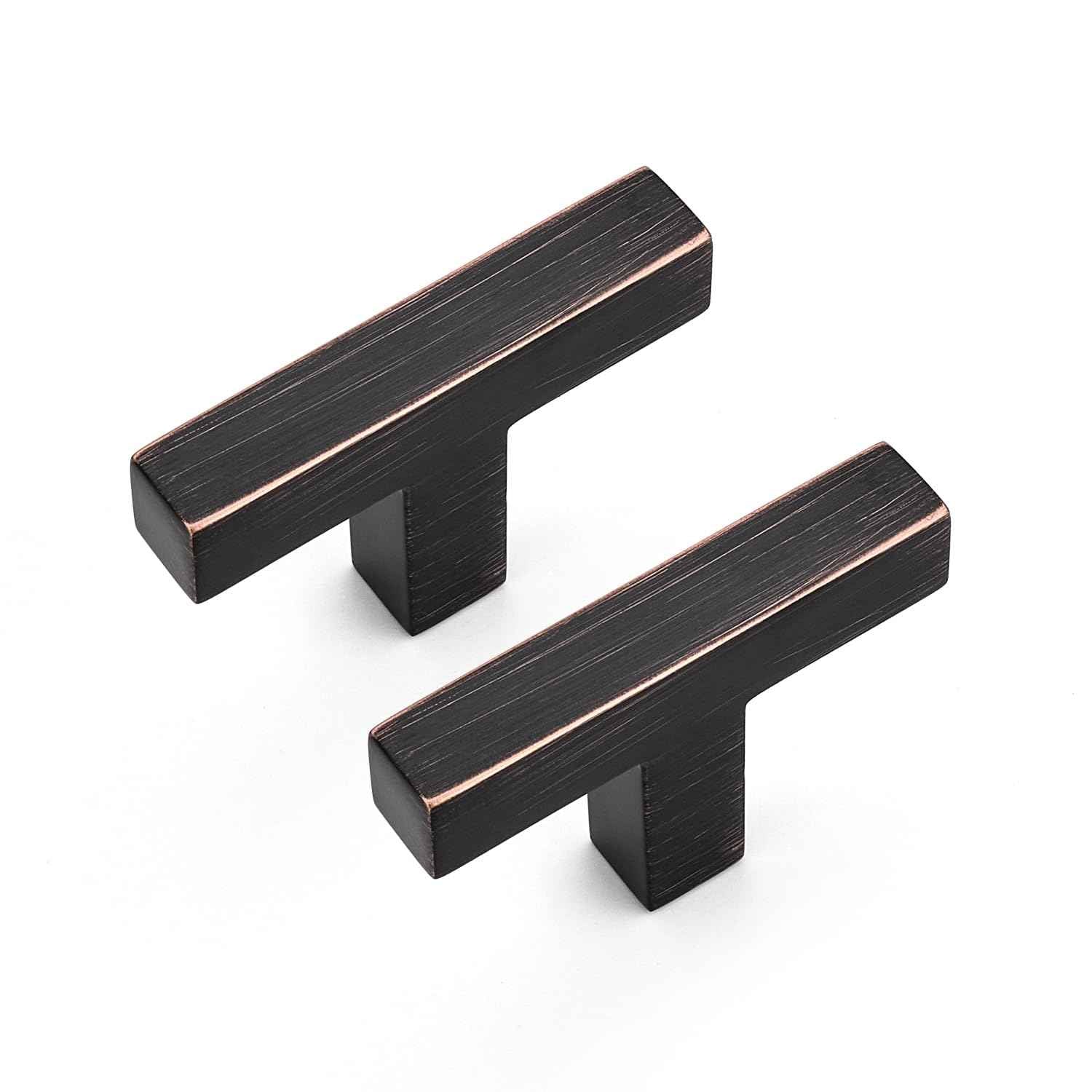 Ravinte 10 Pack Solid Single Hole Slim Square Bar Drawer Handles Cabinet Hardware - Oil-Rubbed Bronze Kitchen Pulls