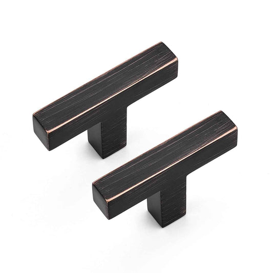 Ravinte 10 Pack Solid Single Hole Slim Square Bar Drawer Handles Cabinet Hardware - Oil-Rubbed Bronze Kitchen Pulls