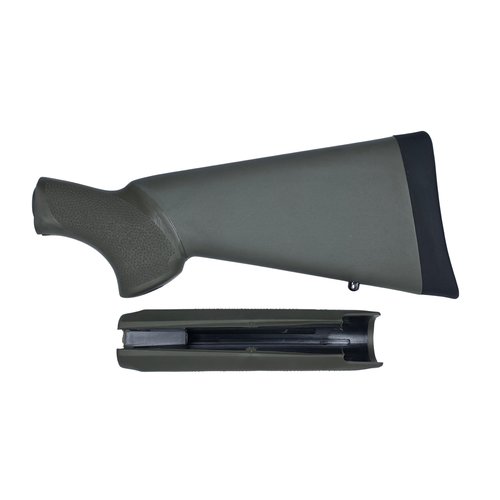 Hogue OverMolded Rubber Shotgun Stock and Forend for Mossberg 500 12 Gauge, OD Green - 05212