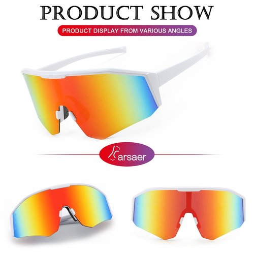 Karsaer Sports Sunglasses Cycling Glasses Visor Cool Shades Youth Baseball Softball Sun Glasses for Boys Girls 8-14