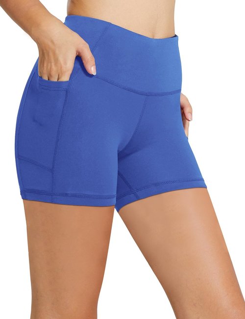 Baleaf Women's High Waist Biker Shorts - Comfortable Spandex with Pockets | 8"/5"/3" Sizes for Yoga & Gym