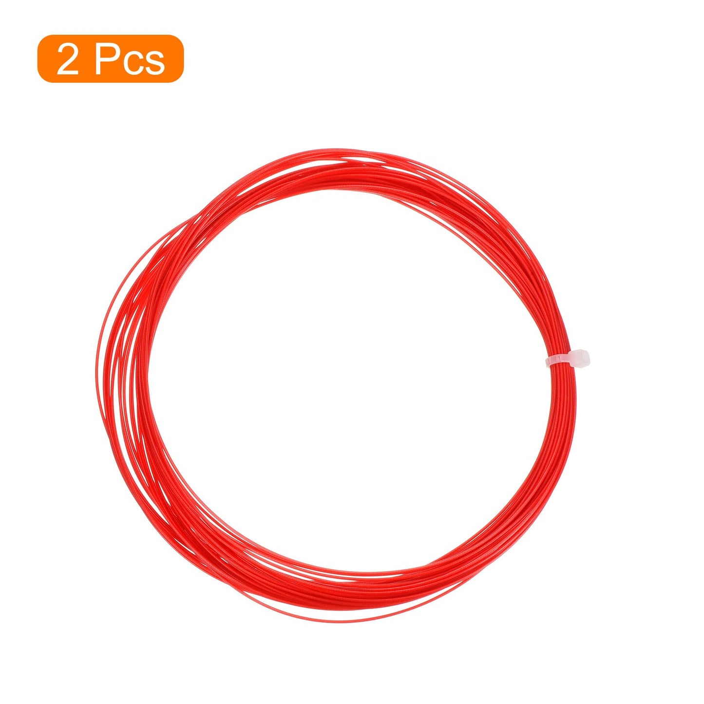 PATIKIL 10M x 0.75mm Badminton Racket String, 2 Pack High Flexibility Nylon String Replacement Thread Line Badminton Repair Accessory, Red