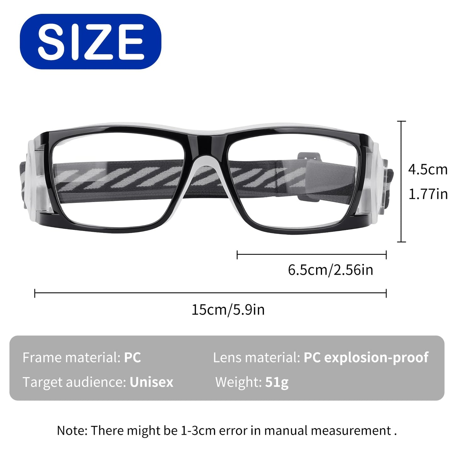 SooGree Basketball Soccer Football Sports Protective Eyewear Goggles Racquetball Sports Goggles Eye Safety Glasses (Blue)