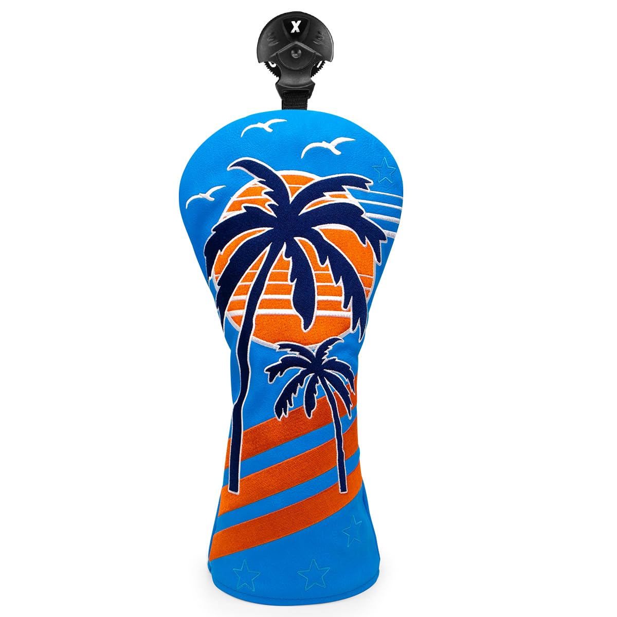 Montela Golf Club Covers Summer Coconut Tree Golf Putter Cover Driver Cover Fariway Wood Headcover Hybrid Covers Mallet Putter Headcover Blade Golf Headcover for Most Brand