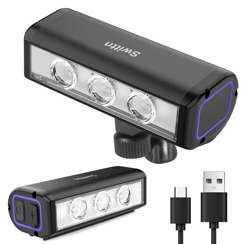 1500 Lumens Bike Lights for Night Riding,Runtime 10+ Hours,USB-C Rechargeable Bicycle Lights Front and Back,4+5 Light Modes,Easy to Install for Men Women Kids Road Cycling