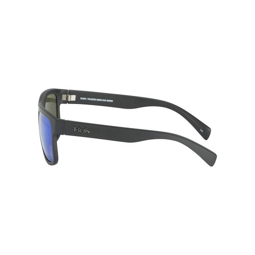 HUK Sunglasses, Polarized Lens Eyewear with Performance Frames, Fishing, Sports & Outdoors Sunglasses, (Clinch) Blue Mirror / Matte Black, Medium/Large