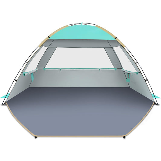 Gorich Beach Tent Sun Shelter for 3/4/6/8/10 Person with UPF 50＋ UV Protection, Lightweight & Easy Setup Beach Shade Canopy, Portable Beach Shade Tent Beach Cabana